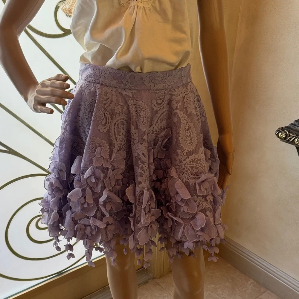 Zimmermann Lilac Floral Mini Skirt ,size AU 2,USA 6 - Picture 2 of 4